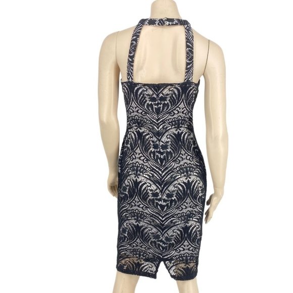 Guess Lace Overlay Criss Cross Knee Length Dress​​​​ - Picture 3 of 11